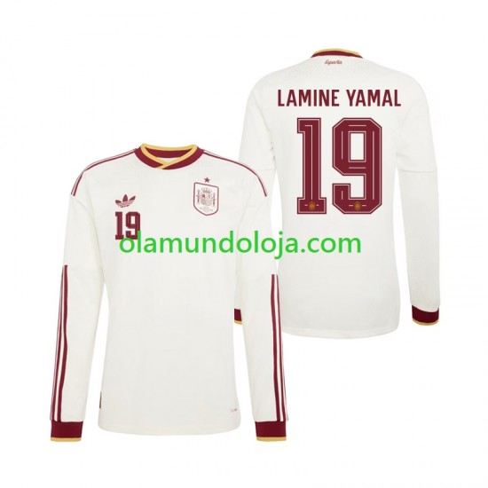 Camisola Espanha Lamine Yamal 19 Homem Equipamento Segundo Copa do Mundo 2026 Manga Comprida